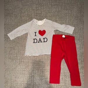 Like New “I Love Dad” Outfit Size 9-12M Great for Fathers Day
